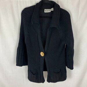 Keren Hart Wooden Button Knit Cardigan Sweater Women's Medium.